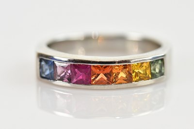 Lot 2472 - A 14ct white gold multigem set dress ring, set...