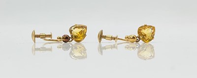 Lot 789 - A pair of 9ct yellow gold screw-back earrings,...