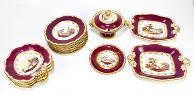 Lot 617 - A 19th century seventeen piece part dessert...