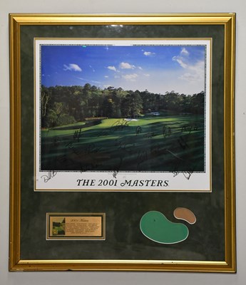Lot 25 - GOLF INTEREST; a large 2001 Masters print with...