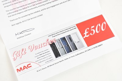 Lot 5 - A £500 voucher donated by MAC Site Services...