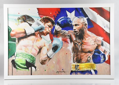 Lot 19 - JAY CONNOLLY; an original work on canvas...