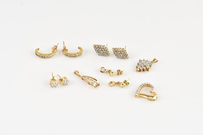 Lot 2233 - A collection of diamond set jewellery...