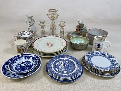 Lot 384 - A Bohemian gilt decorated vase with a smaller...