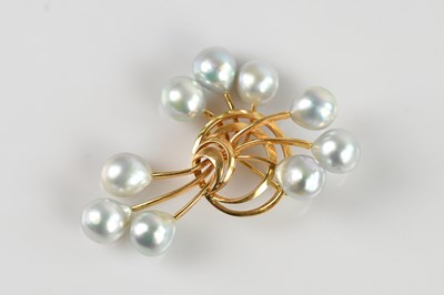 Lot 1295 - MIKIMOTO; a Chinese yellow metal and pearl set...