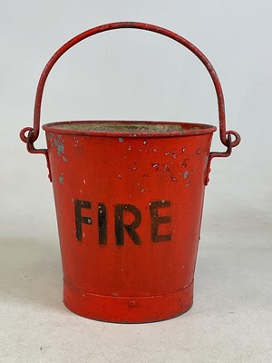 Lot 324 - A red painted galvanised fire bucket, height...