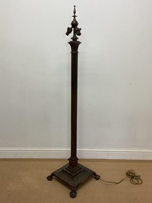 Lot 834 - A ribbed column brass standard telescopic...