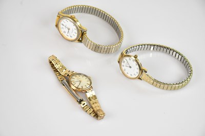 Lot 550 - OMEGA; a lady's 9ct gold cased wristwatch, the...