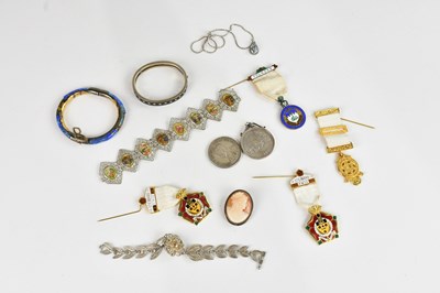 Lot 1059 - A Victorian Continental silver and black...