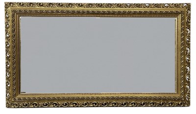 Lot 111 - A modern rectangular gilt framed wall mirror,...