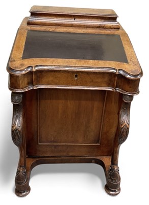 Lot 100 - A late Victorian burr walnut Davenport desk,...