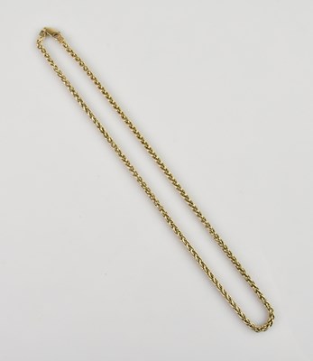 Lot 2063A - A 9ct yellow gold fancy link necklace, length...
