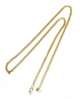 Lot 1333 - A yellow metal curb link necklace, length 60...