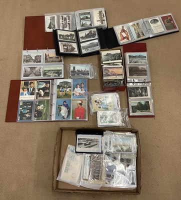Lot 470 - POSTCARDS; a collection of six albums,...