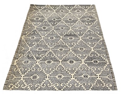 Lot 133 - A hand woven Beni Ourain kilim grey ground...