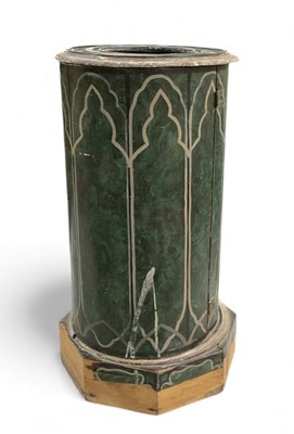 Lot 21 - A 19th century green painted Gothic Aesthetic...