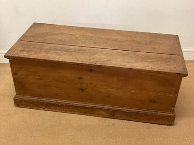 Lot 921 - A pine blanket box with forged hinges to the...