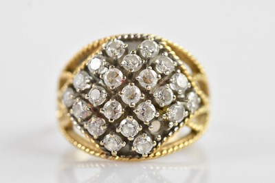 Lot 638 - A 14ct yellow gold cluster ring, size M 1/2,...