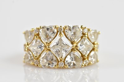 Lot 635 - A 14ct yellow gold QVC dress ring, stamped...