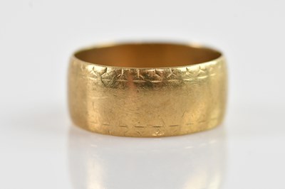 Lot 641 - A 9ct yellow gold wedding band, size V, approx...