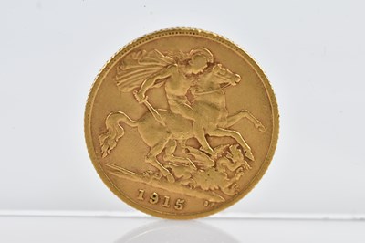 Lot 1099 - A George V half sovereign, 1915.
