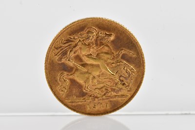 Lot 1102 - A George V half sovereign, 1911.