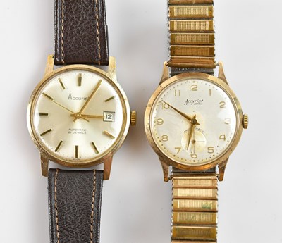 Lot 700 - ACCURIST; a 9ct gold gentleman's wristwatch...