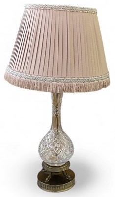 Lot 170 - A modern cut glass and brass mounted bottle...