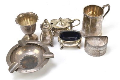 Lot 1089 - A hallmarked silver three piece cruet