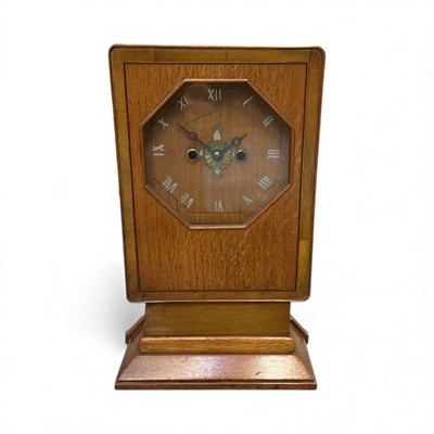 Lot 181 - A 1920s/1930s Art Deco oak cased chiming...
