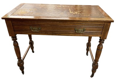 Lot 96 - An Edwardian mahogany single drawer writing...