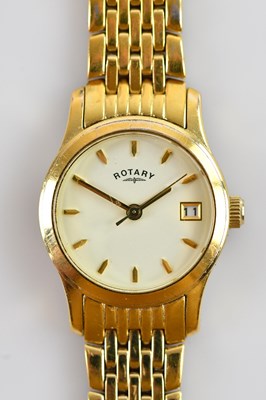Lot 706 - ROTARY, a lady's gold plated wristwatch with...