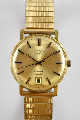 Lot 710 - ROTARY; a gold plated gentleman's wristwatch...