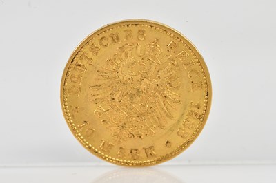 Lot 1018 - GERMANY; a ten mark gold coin, 1888.