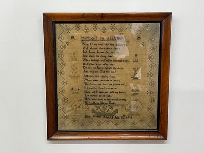 Lot 286 - An early 19th century sampler, ‘Comfort in...