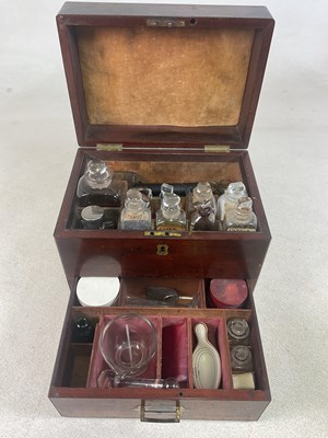 Lot 25 - A mid 19th century mahogany travelling...