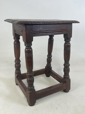 Lot 955 - An early 20th century oak joint stool in the...