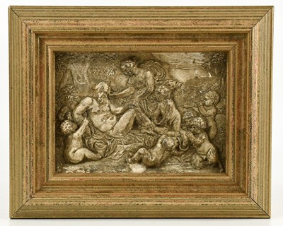 Lot 97 - A 19th century Grand Tour plaster panel,...