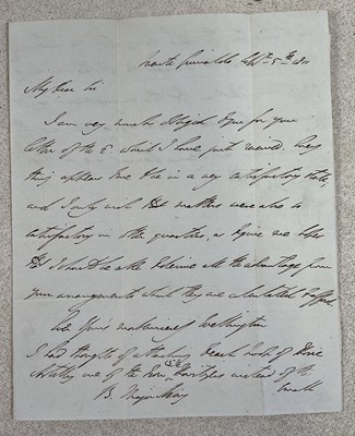 Lot 449 - WELLESLEY (ARTHUR, 1769-1852), 1ST DUKE OF...