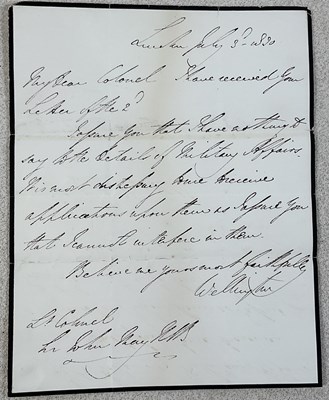 Lot 453 - WELLESLEY (ARTHUR, 1769-1852), 1ST DUKE OF...