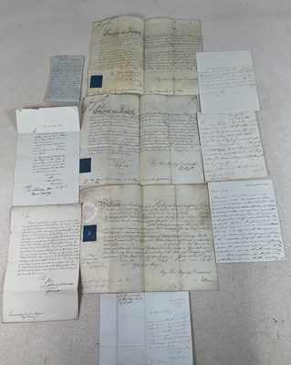 Lot 454 - A group of ten letters and documents relating...