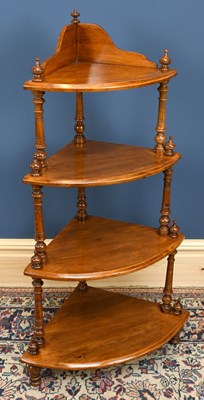 Lot 2783 - A Victorian walnut four tier corner whatnot,...