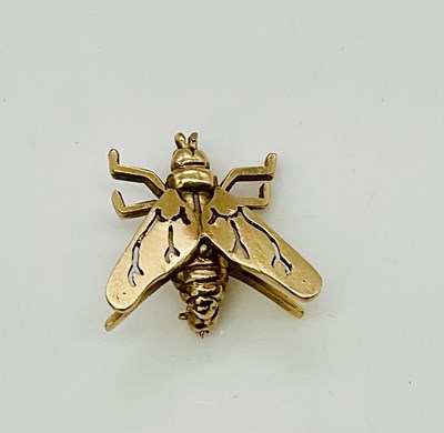 Lot 683 - A 14ct yellow gold bug brooch, simply marked...