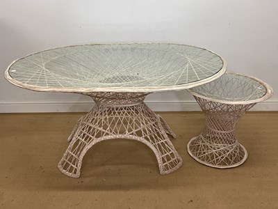 Lot 858 - A modern Russell Woodard style oval glass...