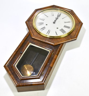 Lot 2639 - An American rosewood cased wall clock, the...