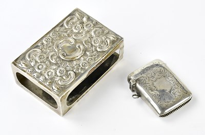 Lot 1272 - A late Victorian hallmarked silver match box...