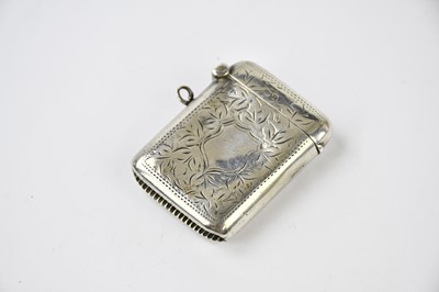 Lot 1272 - A late Victorian hallmarked silver match box...