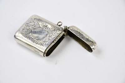 Lot 1272 - A late Victorian hallmarked silver match box...