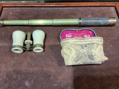 Lot 30 - Opera glasses in case and a small three drawer...