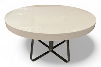 Lot 7 - A modern contemporary circular white painted...